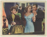 9y0830 SMASH-UP LC #8 1946 pretty smiling Susan Hayward gives drink to Lee Bowman at party!