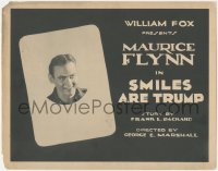9y0657 SMILES ARE TRUMP TC 1922 great smiling portrait of leading man Maurice 'Lefty' Flynn, rare!