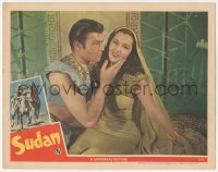 9y0849 SUDAN LC 1945 best close up of Turhan Bey about to kiss sexiest Maria Montez in Egypt!