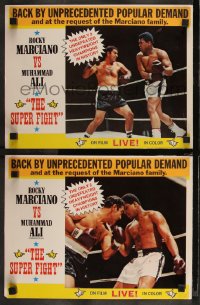 9y1093 SUPER FIGHT 2 LCs 1970 boxers Rocky Marciano and Muhammad Ali sparring in ring, ultra rare!