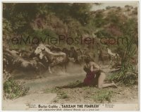 9y0856 TARZAN THE FEARLESS color English photolobby 1933 Buster Crabbe rescuing girl, ultra rare!