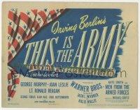 9y0668 THIS IS THE ARMY TC 1943 Irving Berlin & Michael Curtiz patriotic military musical, rare!