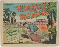 9y0669 THROUGH THE BREAKERS TC 1928 Margaret Livingston kissing her lover as island girl watches!