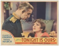9y0875 TONIGHT IS OURS LC 1933 great c/u of Princess Claudette Colbert & General Arthur Byron, rare!