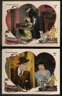 9y1096 UNKNOWN LOVER 2 LCs 1925 great images of Elsie Ferguson, Frank Mayo, in heart border, rare!