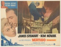 9y0887 VERTIGO LC #7 R1963 Alfred Hitchcock classic, James Stewart on stairs in famous tower scene!