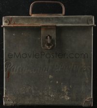 9y0354 PARAMOUNT metal film reel case 1920s would make a great vintage display piece!