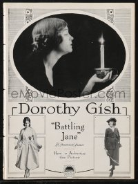 9y0462 BATTLING JANE pressbook 1918 Dorothy Gish in the title role donates to the Red Cross, rare!