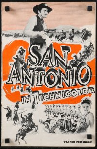 9y0549 SAN ANTONIO pressbook 1945 great images of cowboy Errol Flynn & pretty Alexis Smith!
