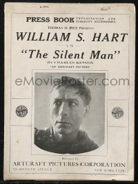 9y0551 SILENT MAN pressbook 1917 William S. Hart gets cheated out of his gold claim, ultra rare!