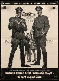 9y0564 WHERE EAGLES DARE pressbook 1968 Clint Eastwood, Richard Burton & Mary Ure, includes herald!