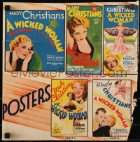 9y0566 WICKED WOMAN pressbook back cover 1934 Mady Christians, great color poster images!