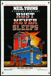 9y1687 RUST NEVER SLEEPS 1sh 1979 Neil Young, rock and roll art by Weisman & Evans, Rust-O-Vision!