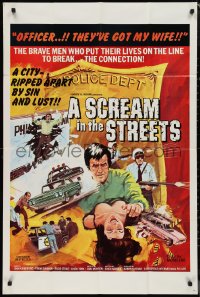 9y1695 SCREAM IN THE STREETS 1sh 1973 her sensuous body drove him to the ultimate act of lust!