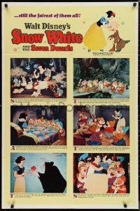 9y1703 SNOW WHITE & THE SEVEN DWARFS style B 1sh R1967 Walt Disney animated cartoon fantasy classic!
