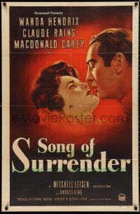 9y1704 SONG OF SURRENDER 1sh 1949 directed by Mitchell Leisen, Claude Rains & Wanda Hendrix!