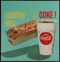 9y0298 COCA-COLA DS 17x17 advertising poster 1960s images of lobster roll!