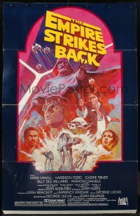 9y0273 EMPIRE STRIKES BACK standee R1982 George Lucas sci-fi classic, cool artwork by Tom Jung!