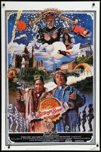 9y1709 STRANGE BREW 1sh 1983 art of hosers Rick Moranis & Dave Thomas with beer by John Solie!