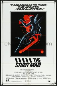 9y1711 STUNT MAN 1sh 1980 Peter O'Toole, cool different artwork of demon working movie camera!