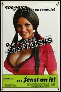 9y1715 SUPER VIXENS 1sh 1975 Russ Meyer, super sexy Shari Eubank is TOO MUCH for one movie, R-rated