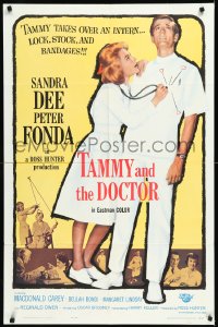 9y1717 TAMMY & THE DOCTOR 1sh 1963 Harry Keller directed, Peter Fonda, sexy nurse Sandra Dee!