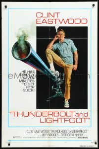 9y1729 THUNDERBOLT & LIGHTFOOT style C 1sh 1974 art of Clint Eastwood with HUGE gun by McGinnis!