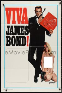 9y1741 VIVA JAMES BOND int'l 1sh 1970 artwork of Sean Connery & sexy blonde in see-through outfit!