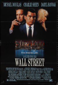 9y1743 WALL STREET 1sh 1987 Michael Douglas, Charlie Sheen, Daryl Hannah, Oliver Stone!