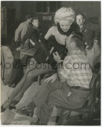 9y1316 SCANDAL IN PARIS candid 7.75x9.5 still 1946 sexy Carole Landis flirting with dance coach!