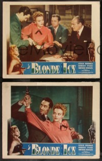 9y1031 BLONDE ICE 4 LCs 1948 images of blonde bad girl Leslie Brooks who lived, loved & cheated!