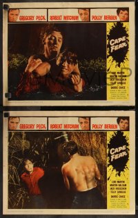 9y0932 CAPE FEAR 8 LCs 1962 Gregory Peck, Robert Mitchum, Polly Bergen, classic film noir!