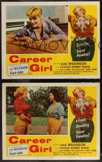 9y1023 CAREER GIRL 5 LCs 1959 sexy June Wilkinson w/Lisa Barrie in sunlit paradise!