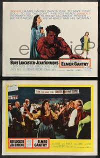 9y0947 ELMER GANTRY 8 LCs 1960 Jean Simmons, fiery preacher Burt Lancaster, Lewis Sinclair novel!