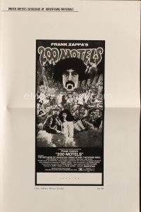 9y0457 200 MOTELS pressbook 1971 directed by Frank Zappa, rock 'n' roll, wild artwork!
