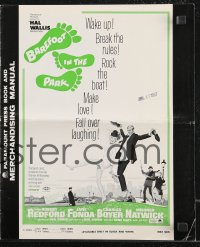 9y0461 BAREFOOT IN THE PARK pressbook 1967 McGinnis art of Robert Redford & Jane Fonda, w/ herald!