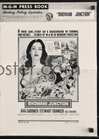 9y0464 BHOWANI JUNCTION pressbook 1955 Eurasian beauty Ava Gardner in aflaming love story, w/herald!