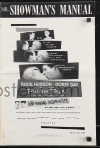9y0536 PILLOW TALK pressbook 1959 bachelor Rock Hudson loves pretty career girl Doris Day, classic!