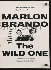 9y0567 WILD ONE pressbook 1954 Laszlo Benedek classic, many images of Marlon Brando, Mary Murphy!
