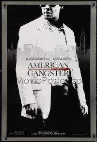9z1222 AMERICAN GANGSTER teaser DS 1sh 2007 close-up of Russell Crowe, Ridley Scott directed!