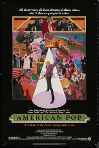 9z1223 AMERICAN POP 1sh 1981 cool rock & roll art by Wilson McClean & Ralph Bakshi!