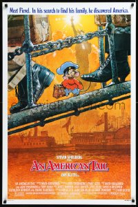 9z1224 AMERICAN TAIL 1sh 1986 Steven Spielberg, Don Bluth, art of Fievel the mouse by Drew Struzan!