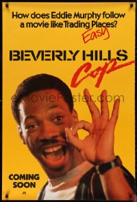 9z1235 BEVERLY HILLS COP teaser 1sh 1984 how does Eddie Murphy follow a movie like Trading Places!