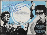9z0386 BUDDY HOLLY STORY British quad R1980s great image of Gary Busey performing on stage & more!