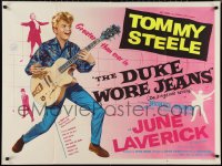 9z0390 DUKE WORE JEANS British quad 1958 full-length rock 'n' roll art of Tommy Steel playing guitar!
