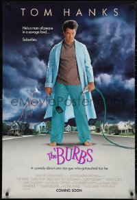 9z1255 BURBS advance 1sh 1989 best Tom Hanks image, a man of peace in a savage land, suburbia!