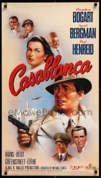 9z0359 CASABLANCA 20x36 video poster R1988 cool different Bob Gleason art of Bogart, Bergman & cast