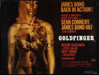 9z0331 GOLDFINGER 27x36 English commercial poster 1997 art of Connery as James Bond + golden girl!