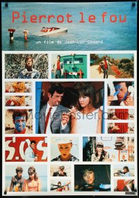 9z0336 PIERROT LE FOU 28x39 French commercial poster 1997 Godard, Jean-Paul Belmondo, Anna Karina!