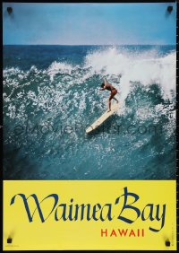 9z0338 WAIMEA BAY HAWAII 21x30 commercial poster 1960s Grannis photo of Mike Doyle surfing!